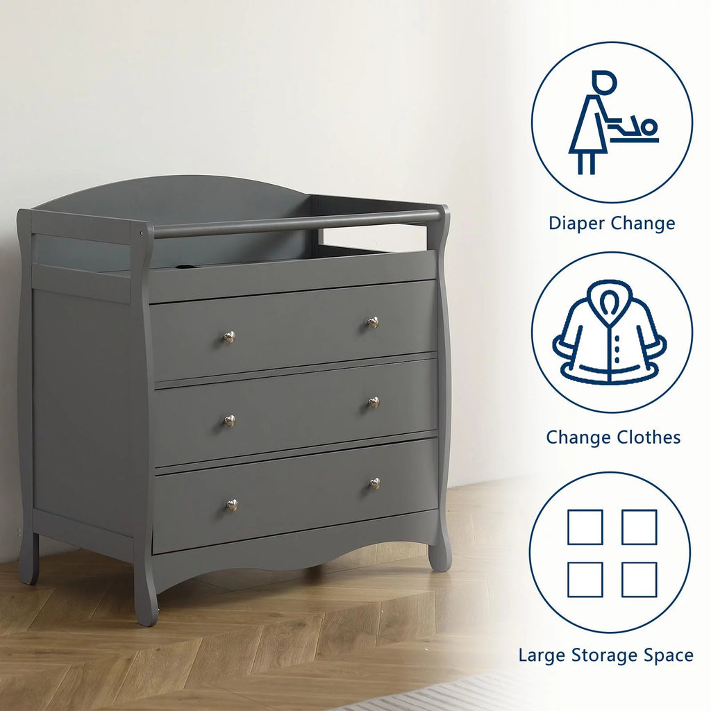Gray 3 Drawer Changing Dresser Y57339
