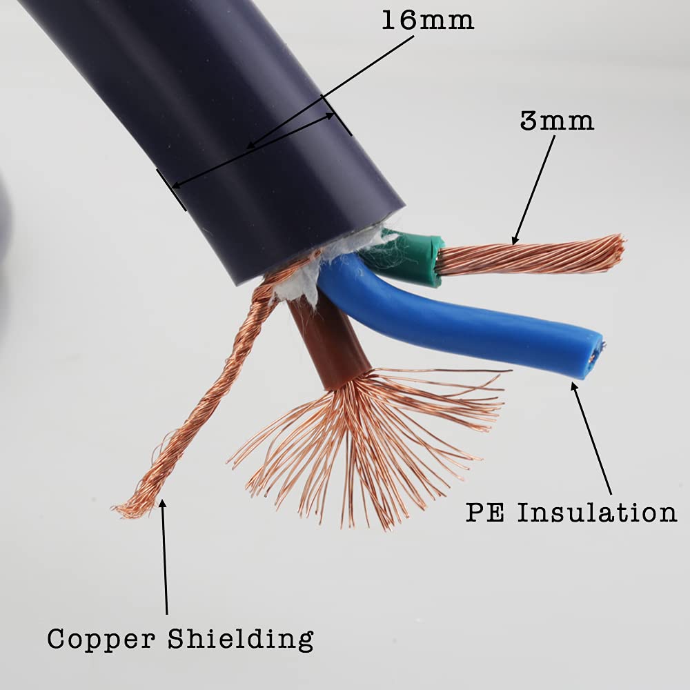 12AWG HiFi Power Cord 125V 15A 3-Prong Audiophile AC Power Cable with US Connector Plug (1.5M / 4.92FT) Pack of 2 G529