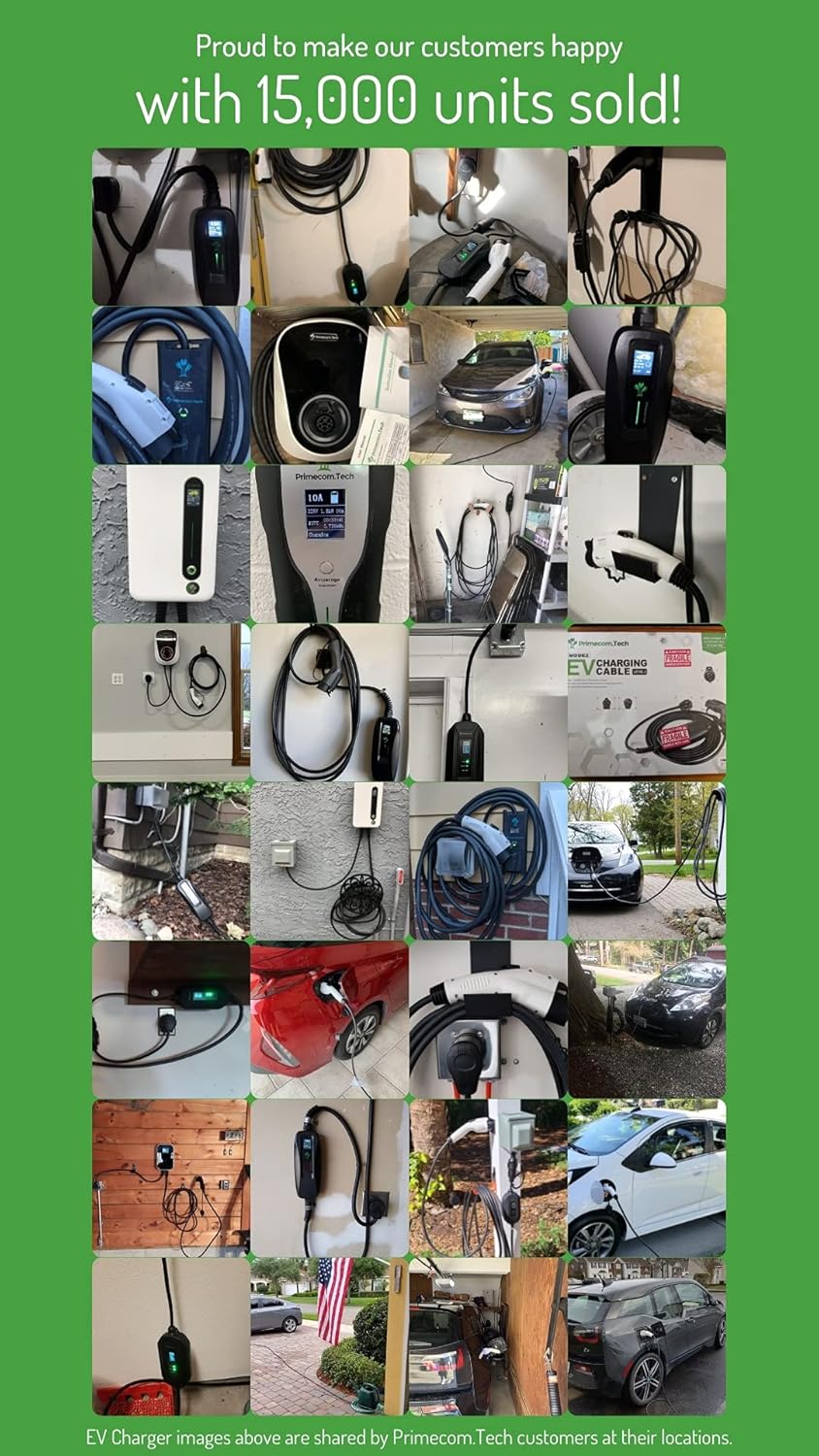 Level 2 Portable Electric Vehicle Charger, 16Amp, 30 Feet B697696