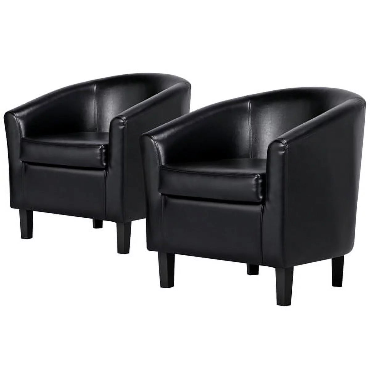 Black Faux Leather Accent Arm Chair J541505
