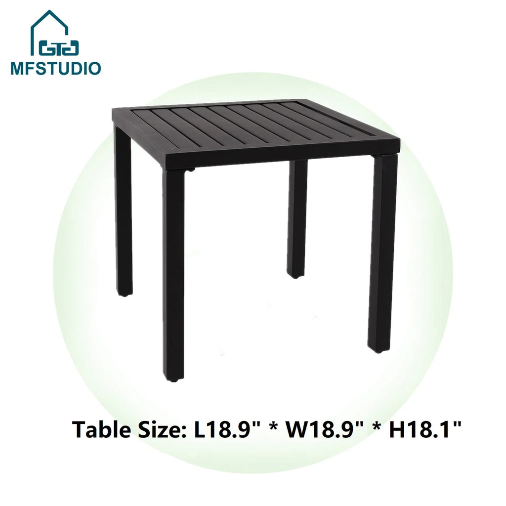 Black & Red 3-Piece Outdoor Patio Set with 2 Rocking Chairs and Bistro Table P723