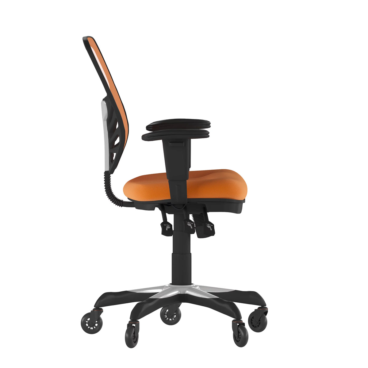 Orange Mesh Ergonomic Office Chair with Adjustable Arms E371