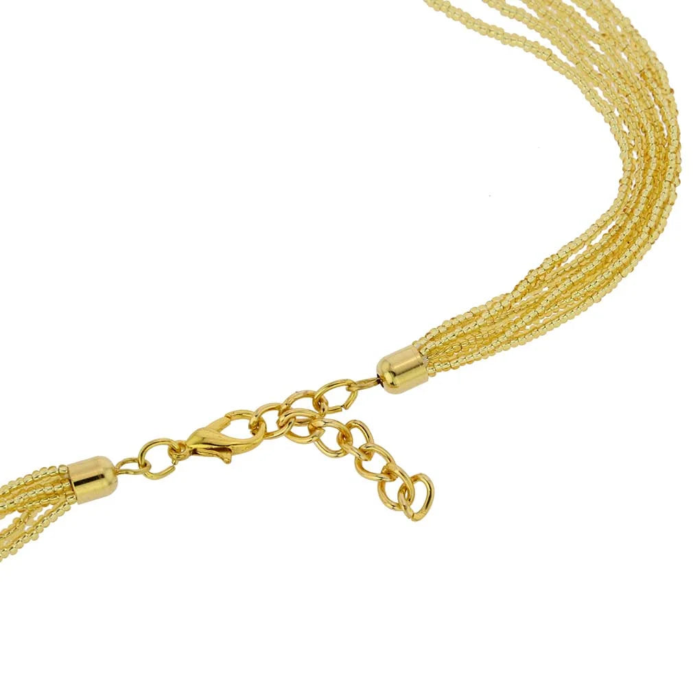 Gold Seed Bead Necklace Y1346