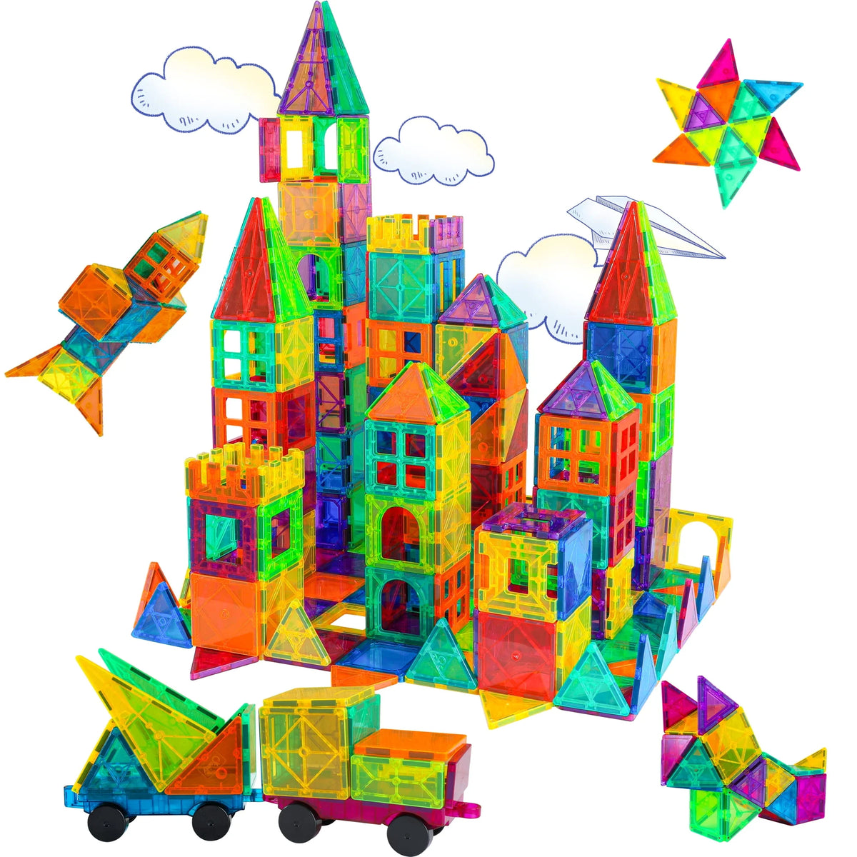 120 Pcs 3D Color Magnet Building Tiles Set M24184
