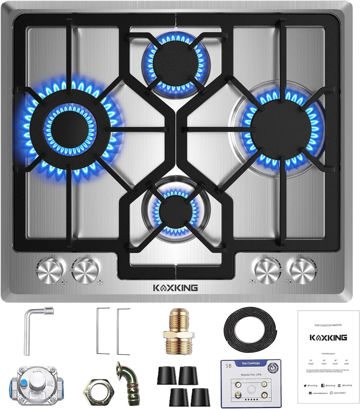 23 inch 4 Burner Stainless Steel Gas Cooktop I40050