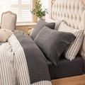 Cotton 4pc Deep Pocket Charcoal Gray Cal King Bed Sheet Set F1184