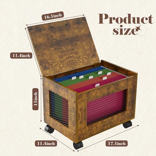 Rolling File Cabinet Cart with Lid for Letter & Legal Size B61027