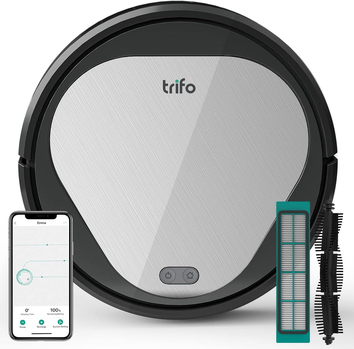 Robot Vacuum, 4000Pa Suction, 2600mAh Battery, Self-Charging S59287