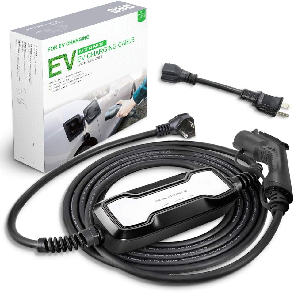 16A Portable EV Charger with NEMA 6-20P Adapter, 100V-240V, SAE J1772 Plug 8m E47292