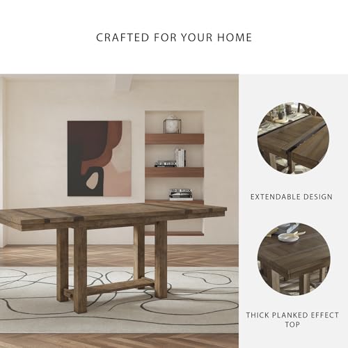 White Dining Extension Table with Trestle Base W365
