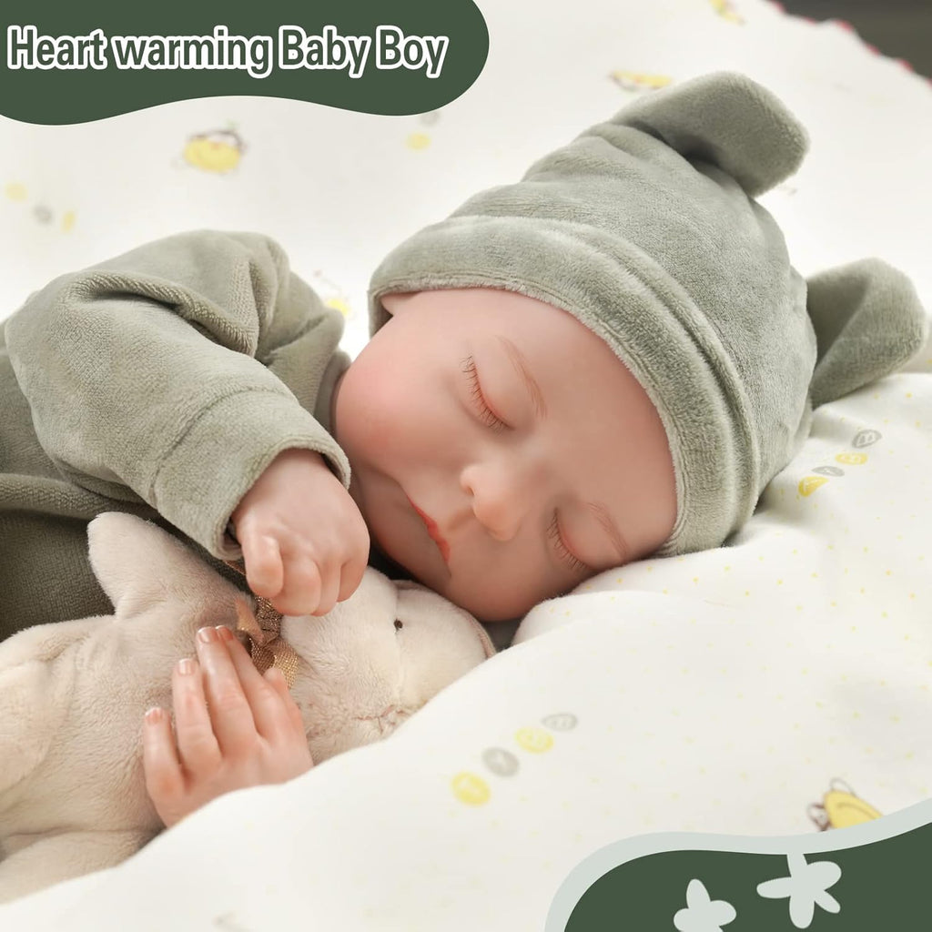 17-Inch Soft Cloth Body Realistic Newborn Sleeping Baby Doll B9761