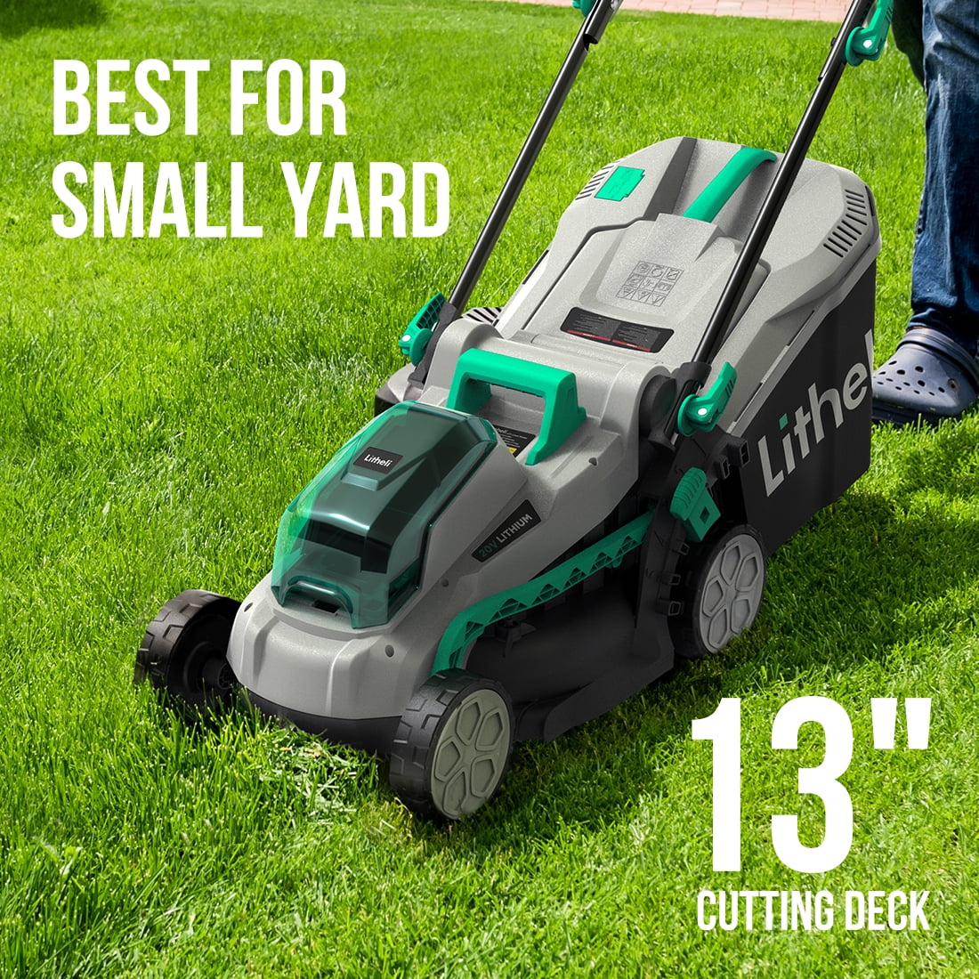 20V 13 Cordless Lawn Mower 16.34 in Brushless Motor 4.0Ah Battery & Charger S666493