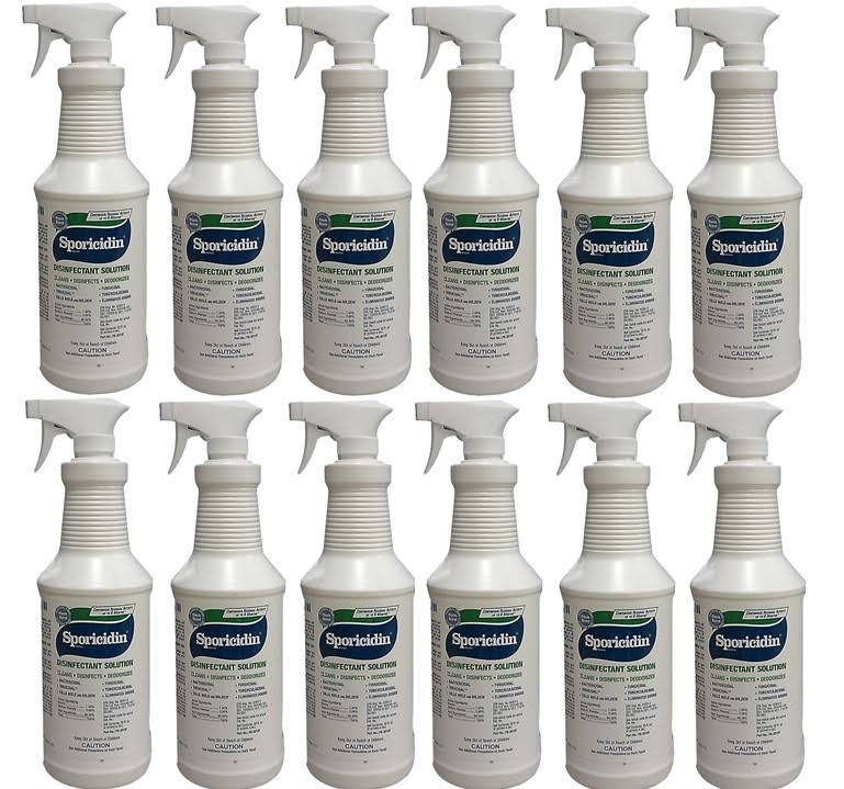 32oz Pump Spray Disinfectant Solution Fresh Scent (12-Pack) D177