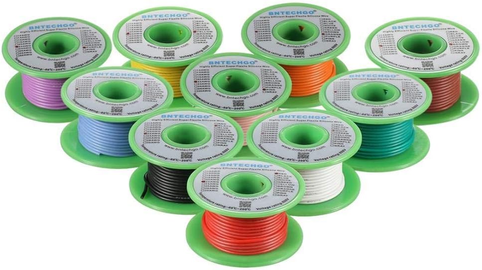 16 Gauge Silicone Wire Kit 10 Color 25 ft Flexible 16 AWG Stranded Tinned Copper Wire Pack of 2 D916