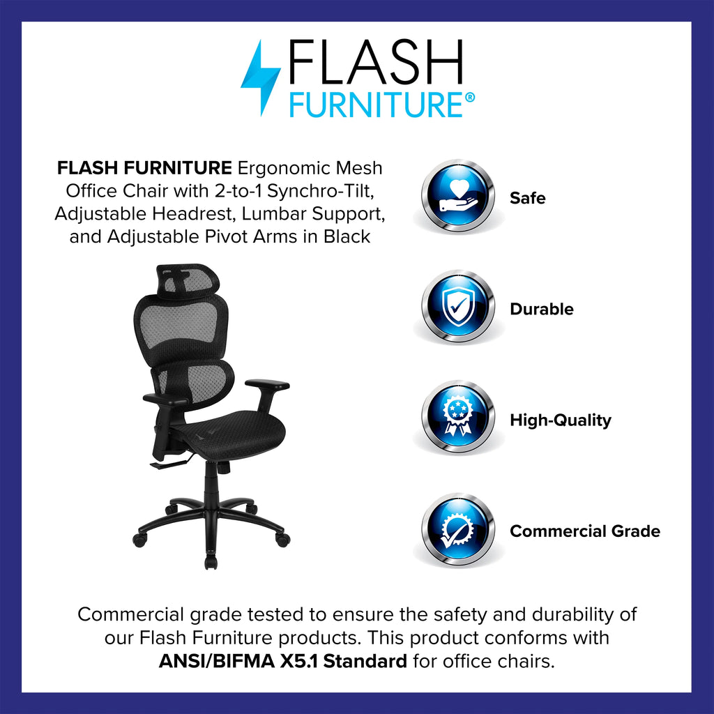 Ergonomic Mesh Office Chair with Lumbar Support in Black M71241