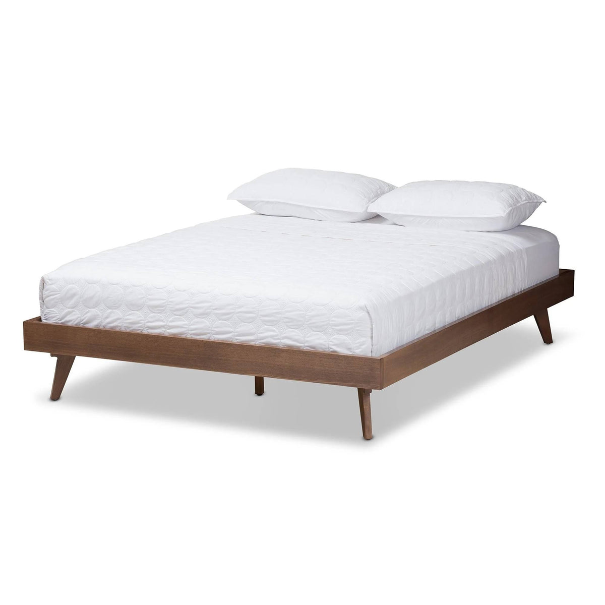 Solid Wood Bed Frame Full / Walnut Brown S27659