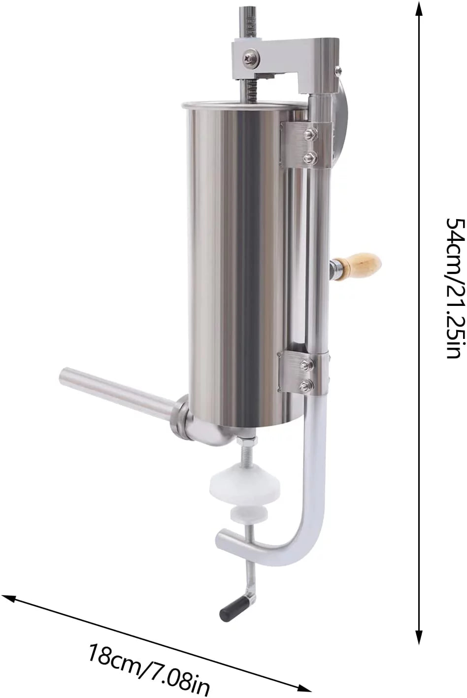 7lb 3L Stainless Steel Sausage Stuffer W6948