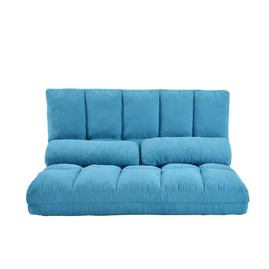 Blue Double Chaise Lounge Sofa with Two Pillows E2995
