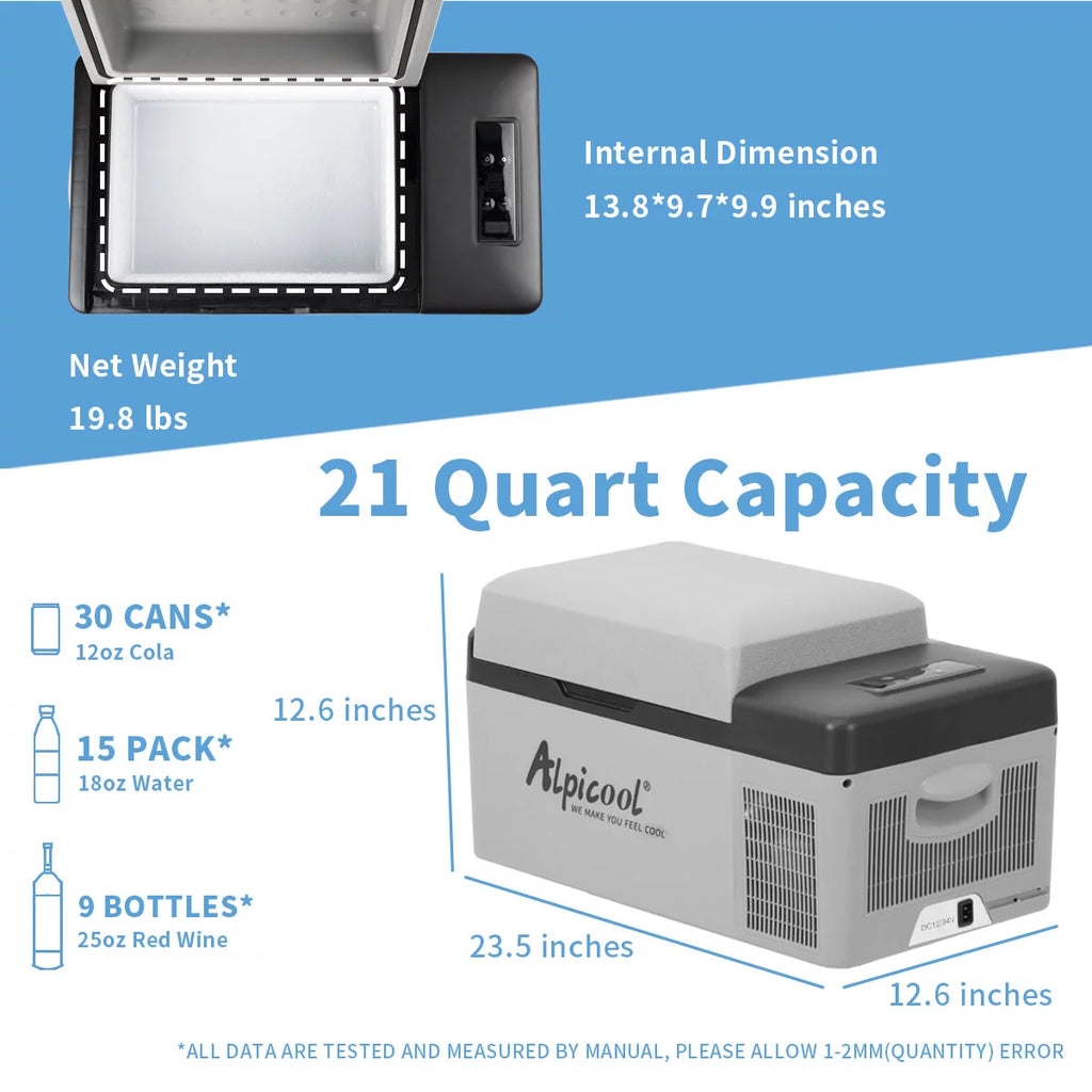 Portable Car Freezer 21 Quart 12 Volt U2279