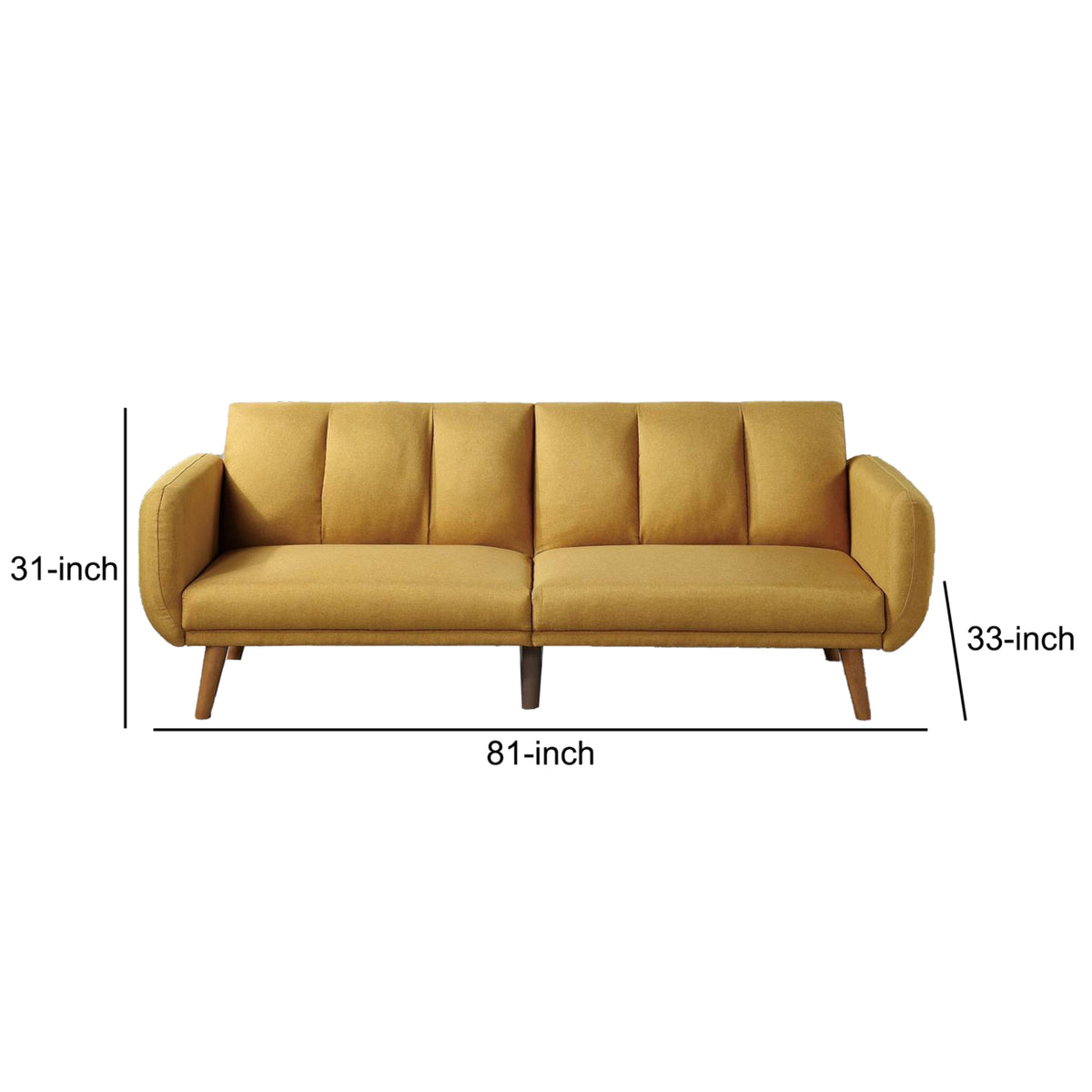 Adjustable Upholstered Sofa with Track Armrests and Angled Legs C8166