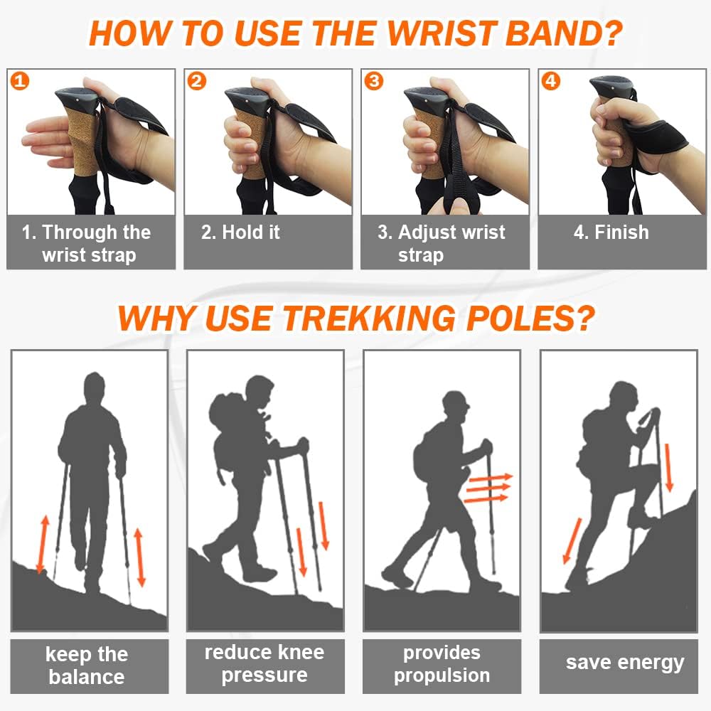 Carbon Fiber Trekking Poles with Cork Handle Z15436