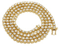 10K Yellow Gold Diamond Tennis Choker Necklace 4mm 21" 6.5CT Q310766