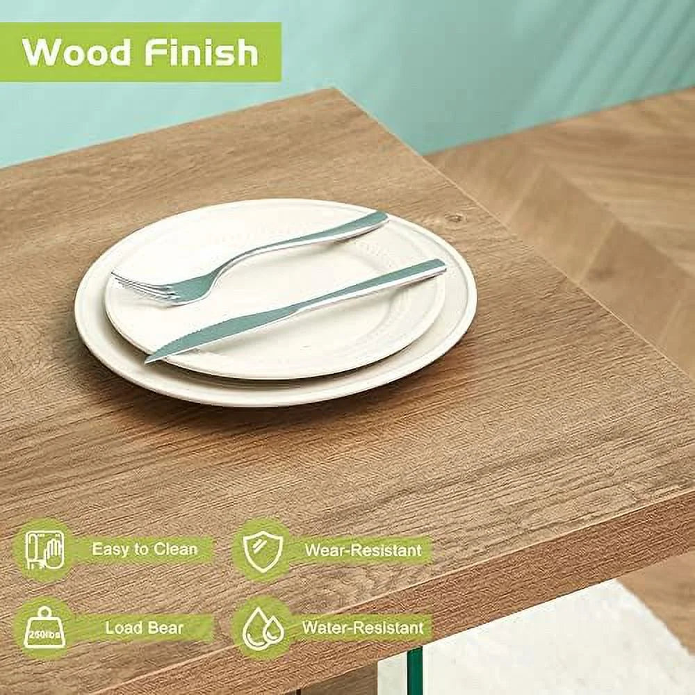 White High Glossy 55 inches Rectangular Dining Table T84719