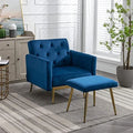 Velvet Accent Chair with Ottoman L6503