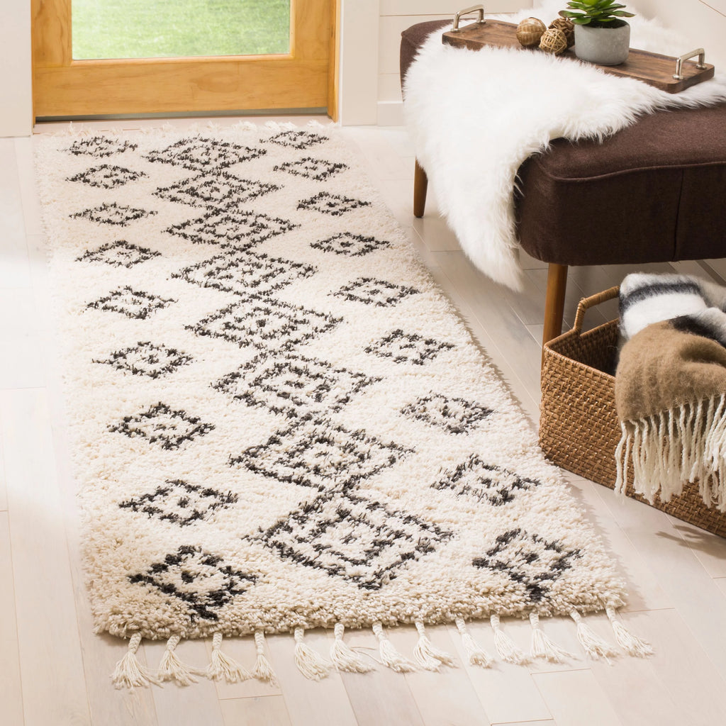 Geometric Moroccan Shag Runner Rug B733