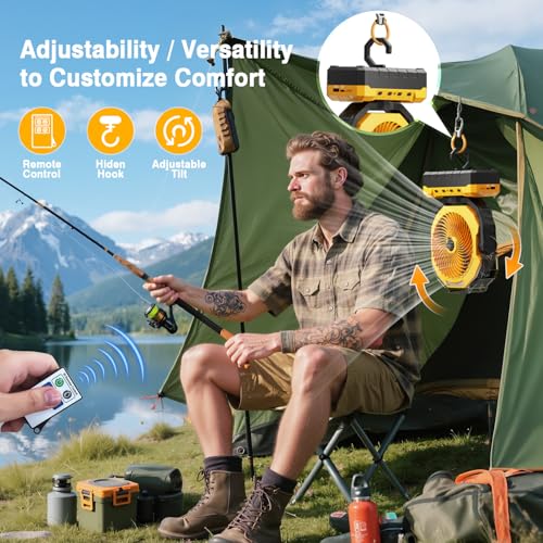 460ml Portable Misting Fan with 24000mAh Rechargeable Battery, Black S539