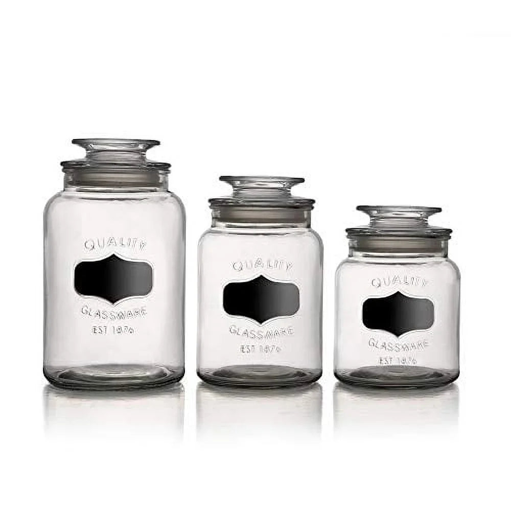 3-Piece Glass Canister Set with Airtight Lids B24527