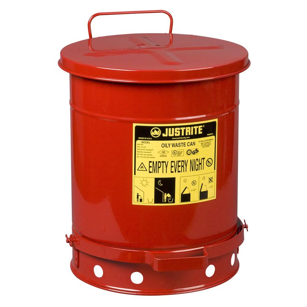 10 Gallon Red Oily Waste Can T741813