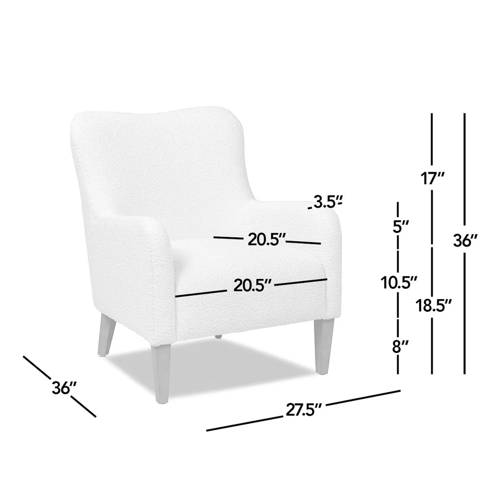 Ivory White Boucle Accent Chair C442