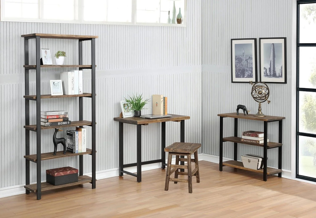 31" Tall 2-Tier Solid Wood And Metal Bookcase I848909