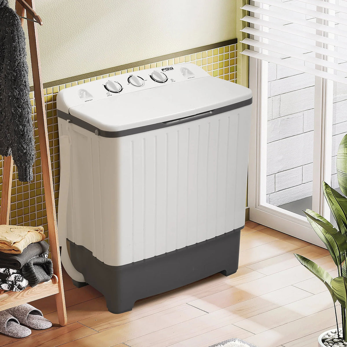Portable Mini Compact Twin Tub Washing Machine 10 lbs Capacity White C199