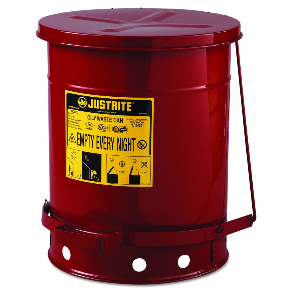 10 Gallon Red Oily Waste Can T741813
