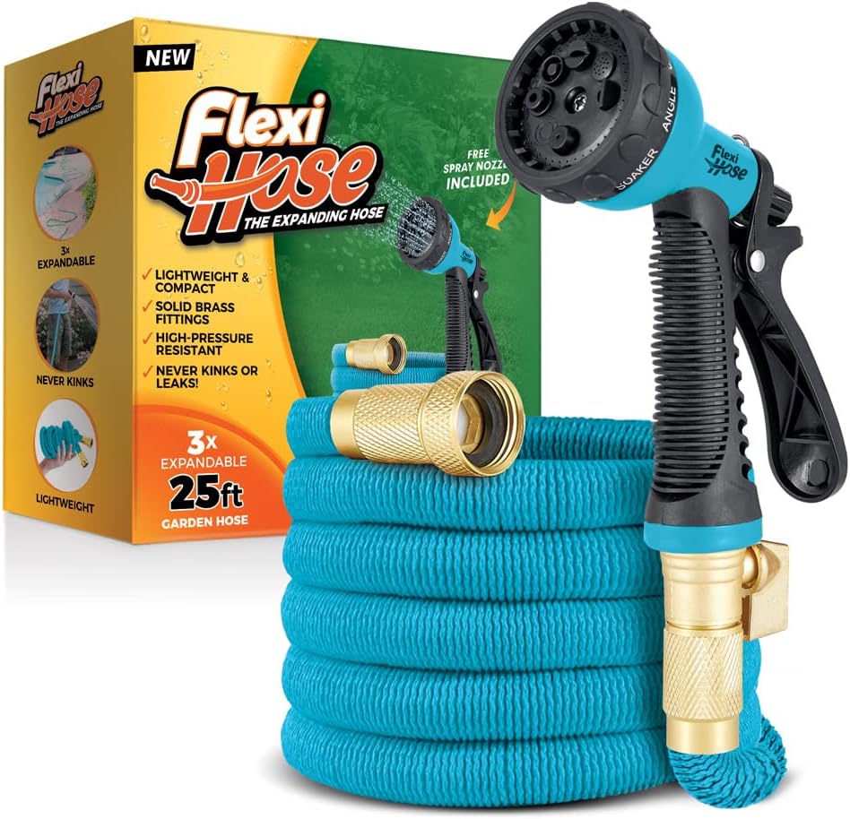 100 ft Black Expandable Garden Hose with Brass Fittings, Pack of 2 J87133