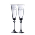 Set of 2 Flute Glass Floral Spray L17106