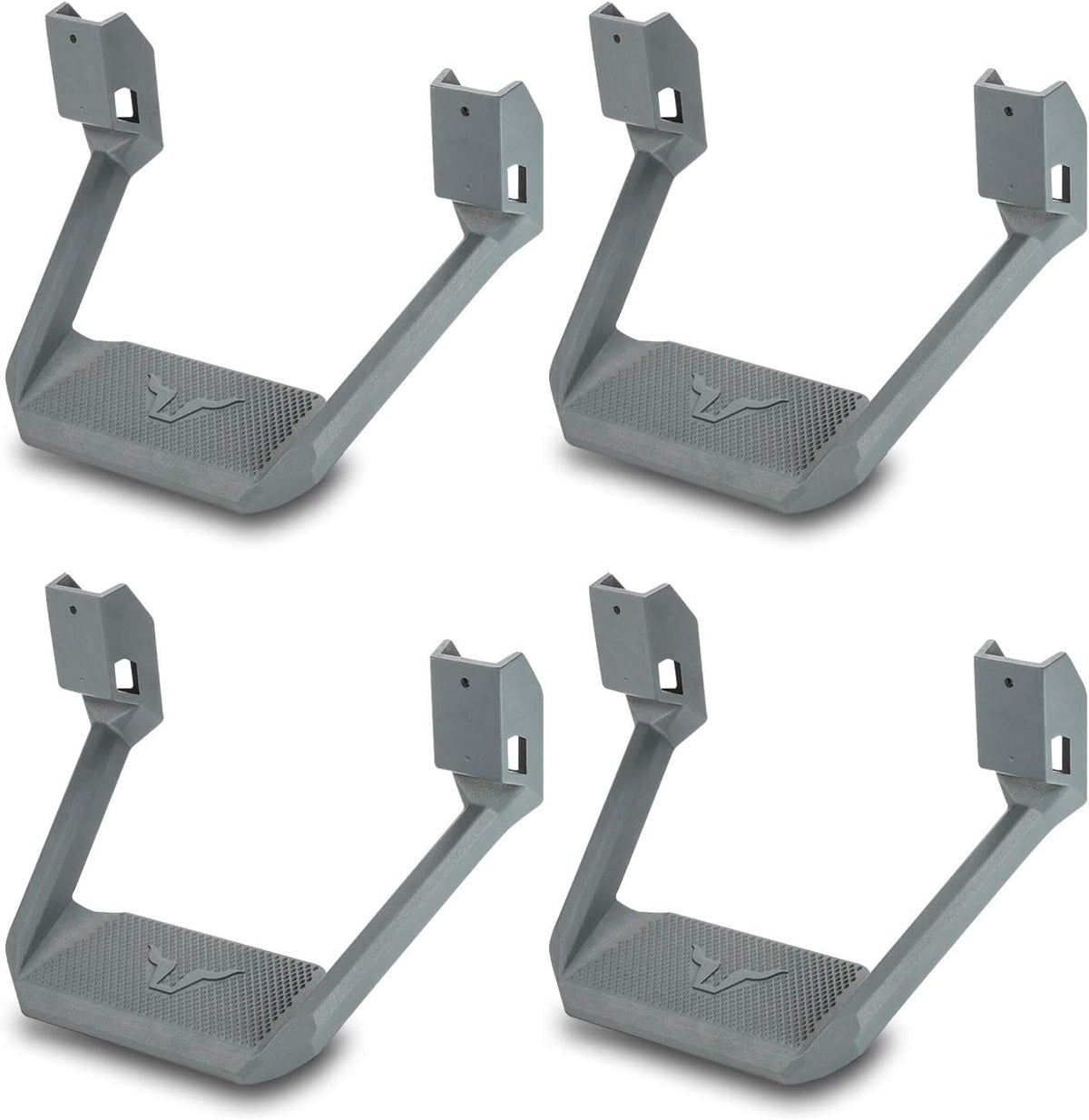Black Powder Coated Side Step Set, 2 Pieces (1 Pair), Includes Mounting Brackets I1297