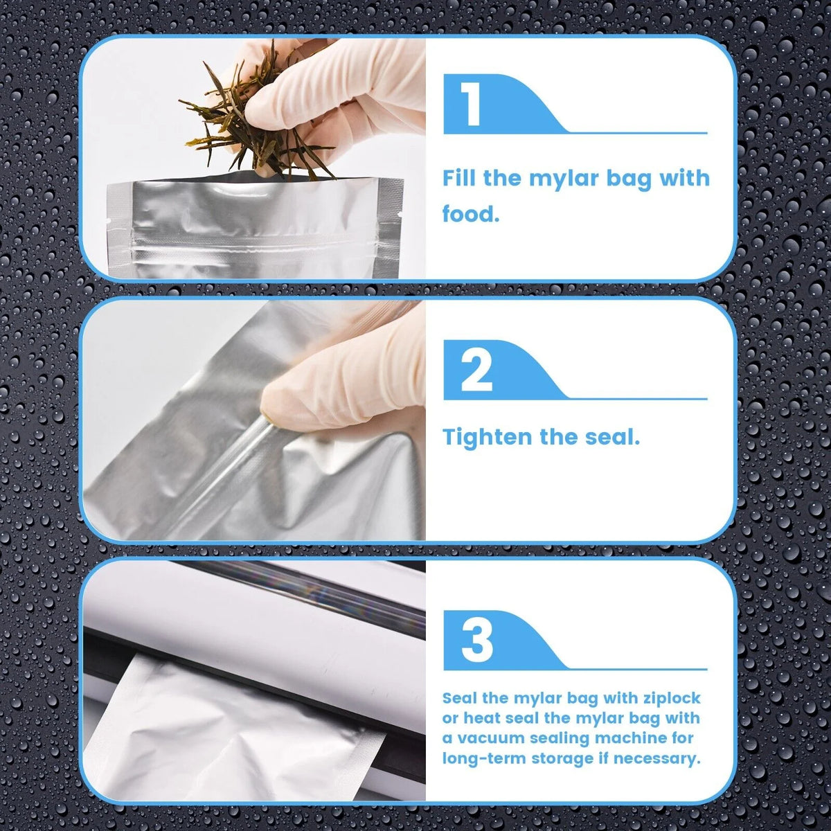1 Gallon 60pcs Smell Proof Mylar Bags with Clear Window K300