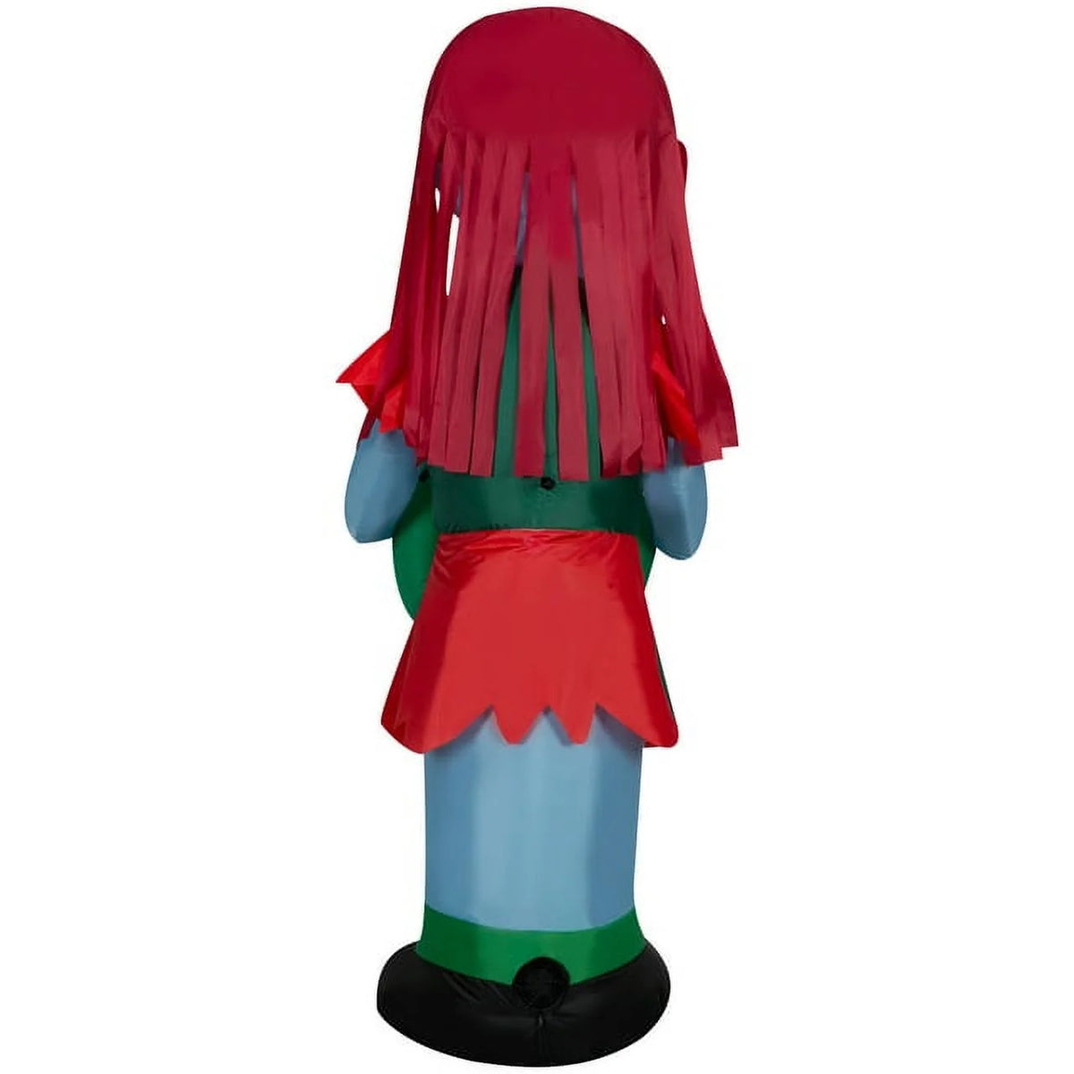 5.5 Foot Stylized Jack Skellington Inflatable with Spider Snowflake and Sally Holding Wreath V1694