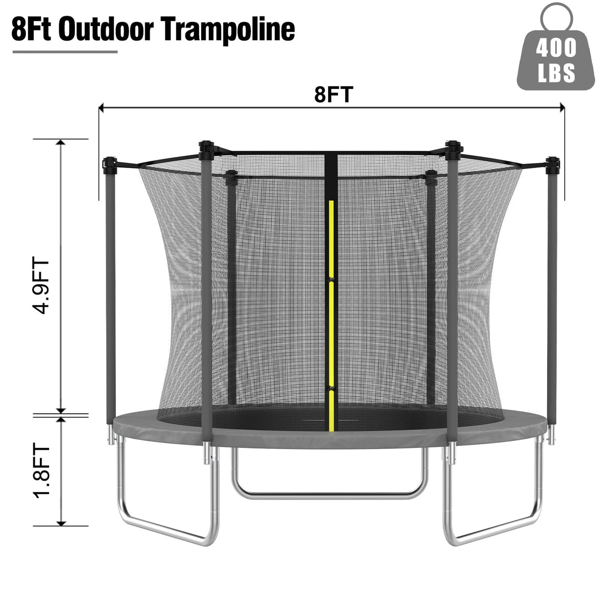 8 FT Trampoline with Enclosure Net D20514