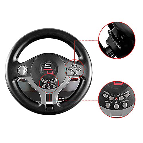 Racing steering wheel with pedals and gearshift paddles C7072