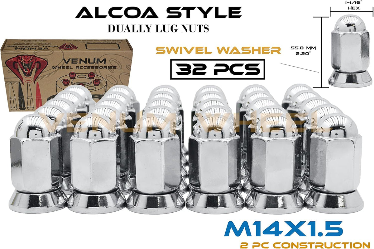 16 Pc Chrome Lug Nuts M14x1.5 Thread Pack of 2 J465028