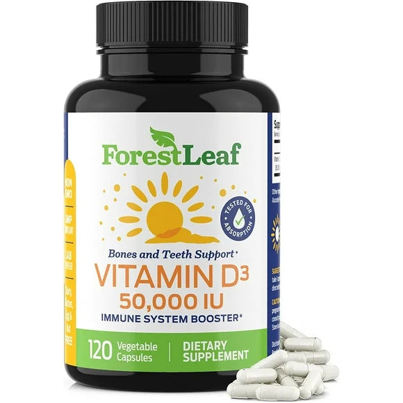50000IU Vitamin D3 Supplement, 120 Capsules F376