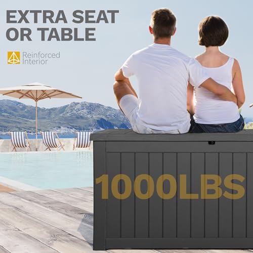 120 Gallon Black Resin Outdoor Storage Box Z320