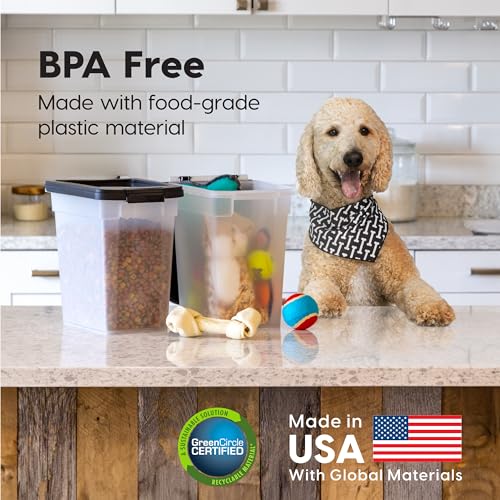 Airtight Pet Food Storage Container, 10 lbs, Translucent, BPA Free B5668