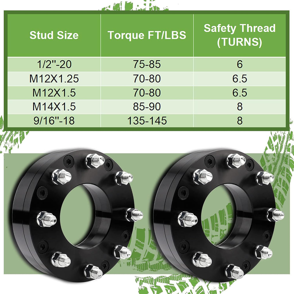 6x139.7mm to 8x165.1mm Wheel Adapters 2 inch 108mm Hub Bore 14x1.5 Thread Pitch U902875