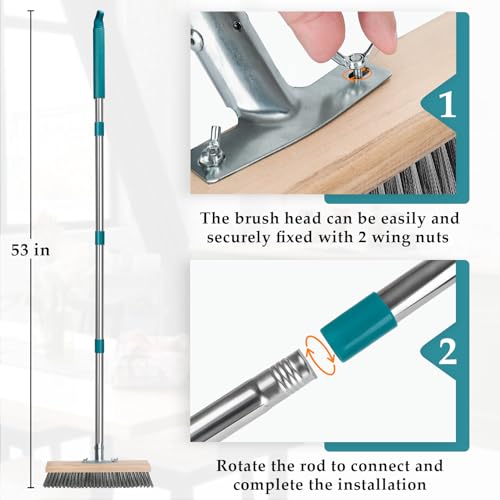 Stainless Steel Long Handle Deck Scrub Brush D656384