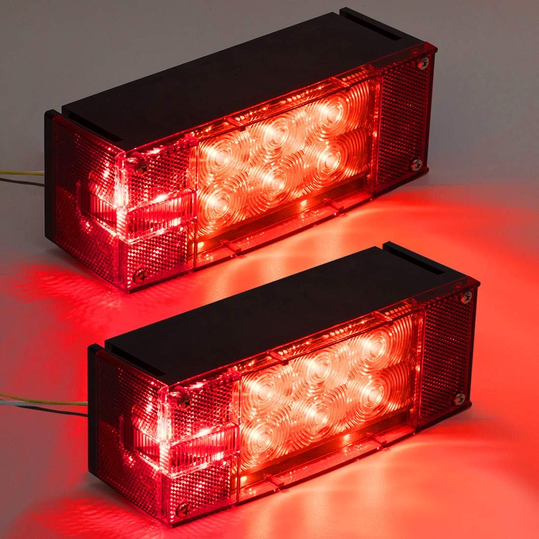 2PCS 12V LED Submersible Rectangular Trailer Lights T534
